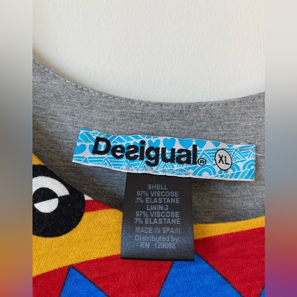 Desigual Sleeveless Scoop Neck Geometric Print Dress Size XL - Picture 11 of 15